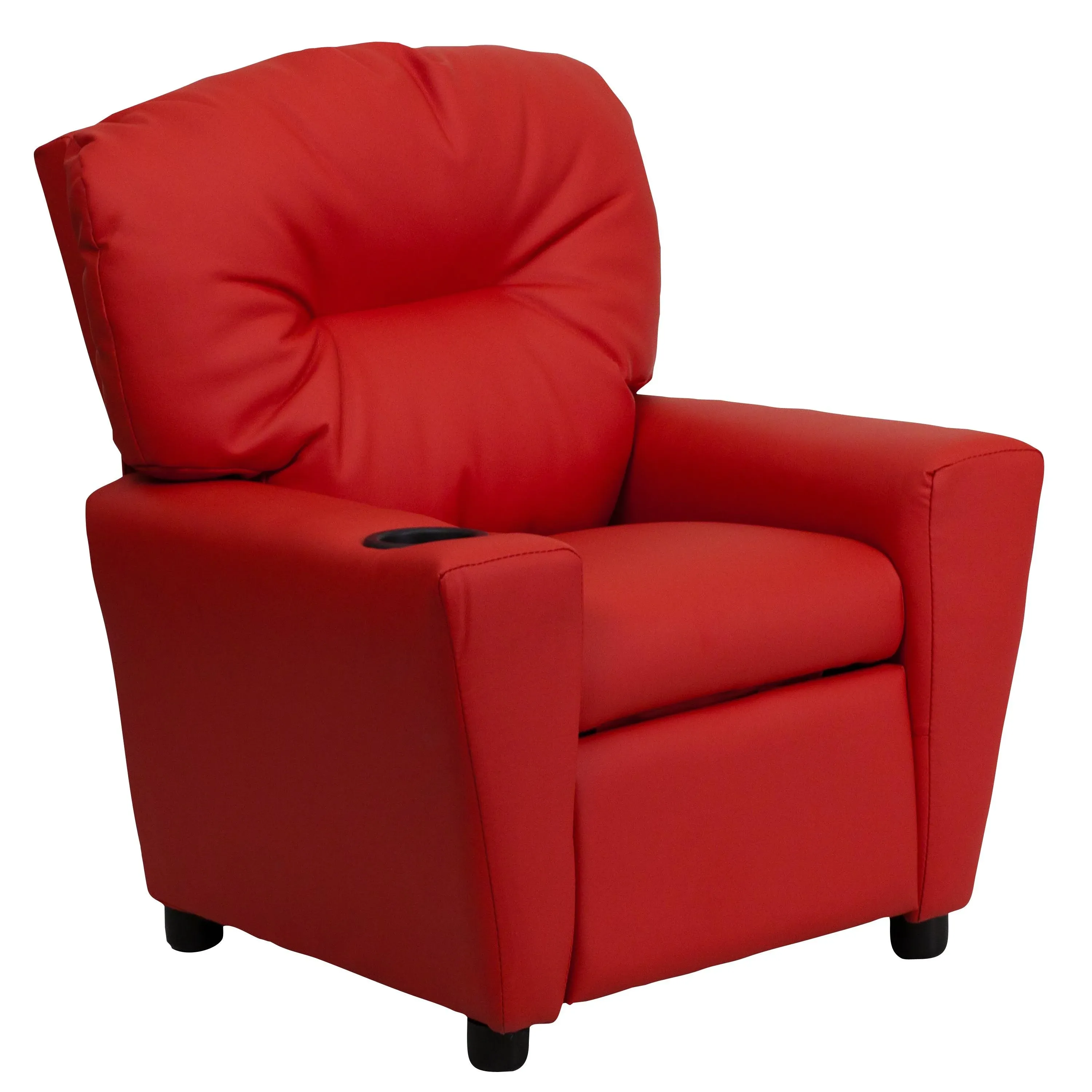 Flash Furniture Contemporary Kids Recliner With Cup Holder And Headrest - Red