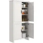 64" 4-Door Kitchen Pantry Freestanding Storage Cabinet