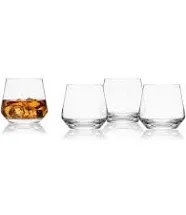 Mikasa Samantha Double Old Fashioned Rocks Whiskey Glass, Set Of 4, 14.25 Ounce, Clear