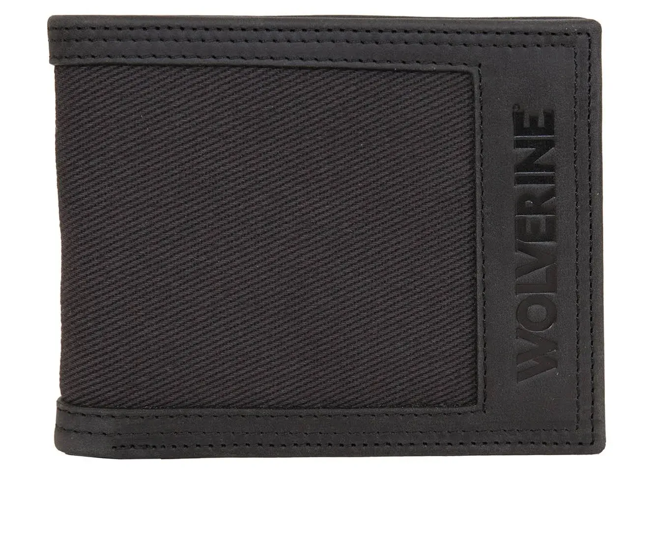 Wolverine Canvas/Leather Bifold Wallet, Black/Grey