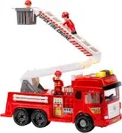 Big Fire Truck Toy with Lights and Sounds Large Folding Ladder Doors That Ope...