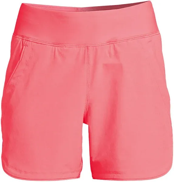 Lands' End Women's 5" Quick Dry Elastic Waist Board Shorts Swim Cover-up Shorts with Panty