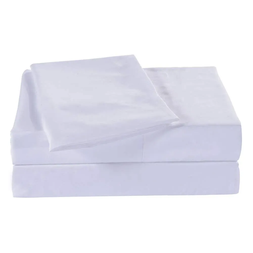 Meicotton Bedding Twin Size Flat Sheet Single - 300 Thread Count 100% Egyptian Cotton Quality - Hotel Collection Flat Sheet Sold Separately - White