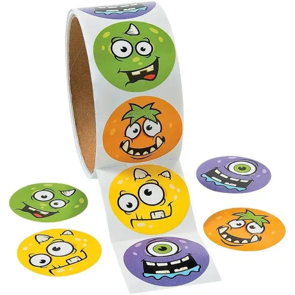 Fun Express Monster Face Roll Stickers