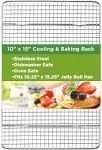 Spring Chef Cooling Rack & Baking Rack - 100% Stainless Steel Cookie Cooling Racks, Wire Rack for Baking, Oven Safe 10 x 15 Inches Fits Jelly Roll Pan - Cooling Racks for Cooking and Baking, Set of 2