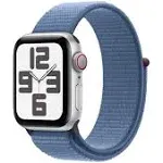 Apple Watch SE (2nd Generation) 40mm / Silver Aluminum Case with Winter Blue Sport Loop / GPS + Cellular