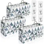 3pcs Large Wall Hanging Organizer Bag, Linen Fabric Door Hanging Storage Baskets