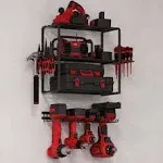 4Tier Heavy-Duty Power Tool Organizer Wall Mount Drill Storage Rack Holder