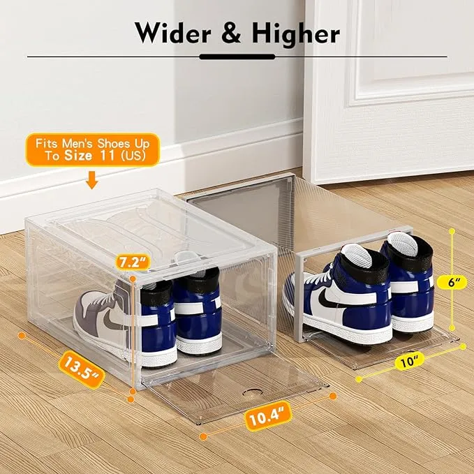 ARSTPEOE 9 Pack Shoe Organizer Upgrade Harder Solid Plastic Shoe Storage