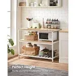 Kitchen Island with 3 Shelves, 47.2 Inches Kitchen Shelf with Large Wo