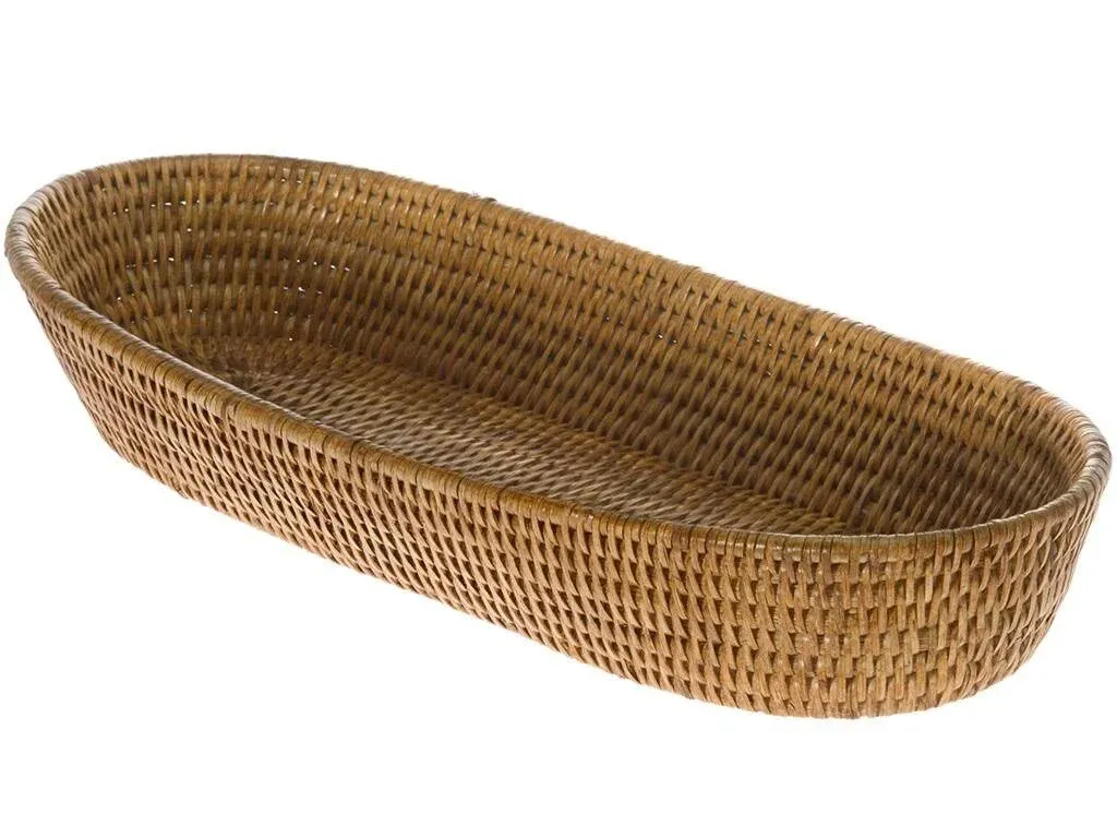 La Jolla Rattan Bread Basket, Large, Honey-Brown