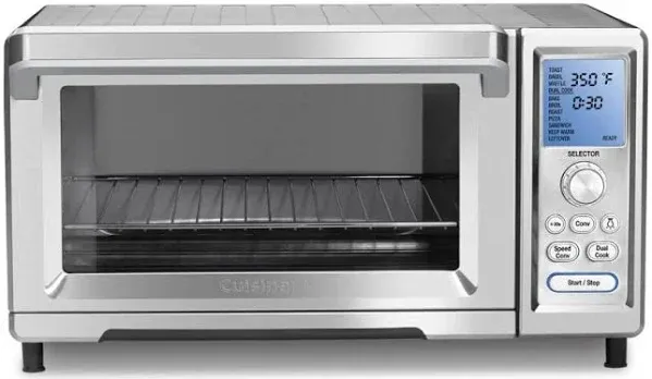 Cuisinart TOB-260N1 Chef's Convection Toaster Oven, 20.87"(L) x 16.93"(W) x 11.42"(H), Stainless Steel & AMB-TOBCS Toaster Oven Baking Pan, Silver, 11.2 (l) x 10.7 (w) x 0.8 (h) inches