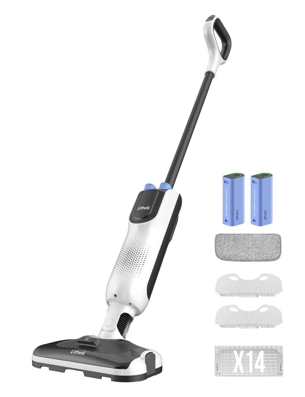 Litheli Cordless Vacuum Mop Cleaner 2-in-1 Hard Floor Stick Vacuum Wet Dry Mop 2