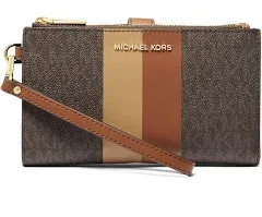 MICHAEL Michael Kors Women's Jet Set Double Zip Leather Wristlet