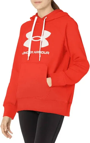 Under Armour Womens Rival Fleece Logo Hoodie , Black (001)/Black ,Size  X-L