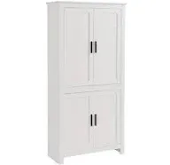 64" 4-Door Kitchen Pantry Freestanding Storage Cabinet