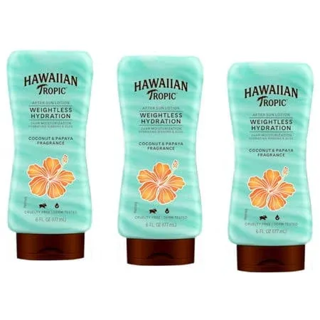 3 Pack Hawaiian Tropic Weightless Hydration After Sun Lotion, 6 Ounce