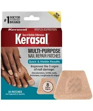 Kerasal Multi-Purpose Nail Repair Patches for Damaged Nails, Restores Healthy Appearance, 14 Count