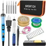 Soldering Iron Kit, 80W Digital LCD Solder Gun with On/Off Switch Adjustable Temperature Controlled and Fast Heating Thermostatic Design Welding Tools