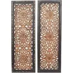 34087 Elegant Wall Sculpture - Wood Wall Panel 2 Assorted