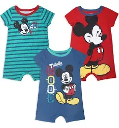 Disney Baby Boys' Mickey 3 Pack Rompers