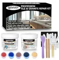 Tile & Fiberglass Quartz Countertop Repair Kit, Granite & Tub Repair Kit, 4 OZ Porcelain Sink Corian Travertine Mable Chip Repair Kit for Cracks