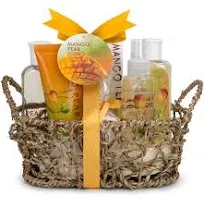 Freida and Joe Woven Basket Mango-Pear Fragrance Bath & Body Set