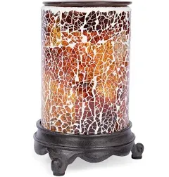 VP Home Wall Plug-in Wax Warmer Mosaic Glass Glowing Amber Electric Fragrance Candle Warmer and Night Light