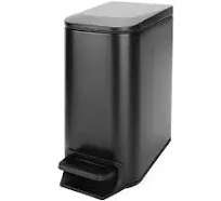 Small Bathroom Trash Can with Lid Soft Close Step Pedal 6 Liter / 1.6 Gallon ...