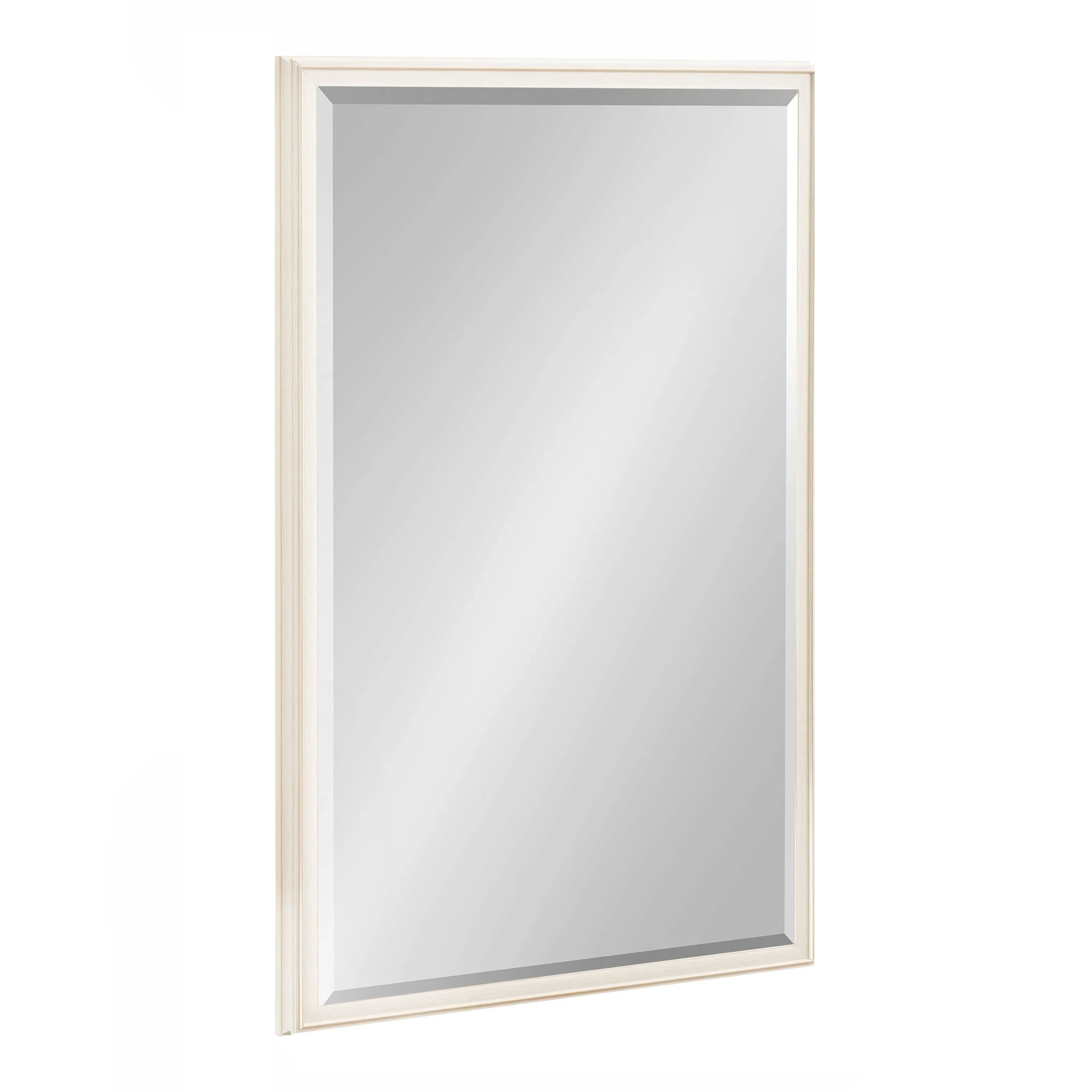 Kate and Laurel Oakhurst 24.00 in. W x 36.00 in. H White Rectangle Traditional Framed Decorative Wall Mirror 225658