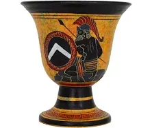 Pythagoras Fair Cup-Pythagorean Glass- King Leonidas Hand Painted on outside