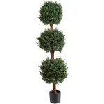 Pure Garden 5FT Artificial Hedyotis Potted 3-Tier Ball-Shaped Topiary Tree