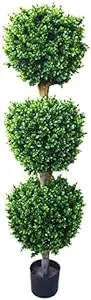 Romano 5 Foot Hedyotis Triple Ball Topiary Artificial Tree