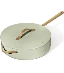 Beautiful 5.5 Quart Ceramic Non-Stick Saute Pan, White Icing, by Drew Barrymore