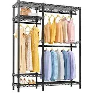 V2S Garment Rack Heavy Duty Grade Rack, 4 Tiers Adjustable Shelving Cl