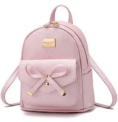 I IHAYNER Girls Bowknot Cute Leather Backpack Mini Backpack Purse for Women