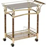 Acme Helmut Serving Cart - Clear Glass/Gold Plated