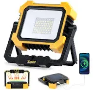 Portable LED Work Solar Light, 12000mAh 10000LM Magnetic Worklight with 4 Modes, Job Site Battery Rechargeable LED Floor Light for Emergency, Camping