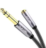 DUKABEL TopSeries Long 6.35mm to 3.5mm Headphone Jack Adapter 1/8 Female to 1/4 Male Extension Cable