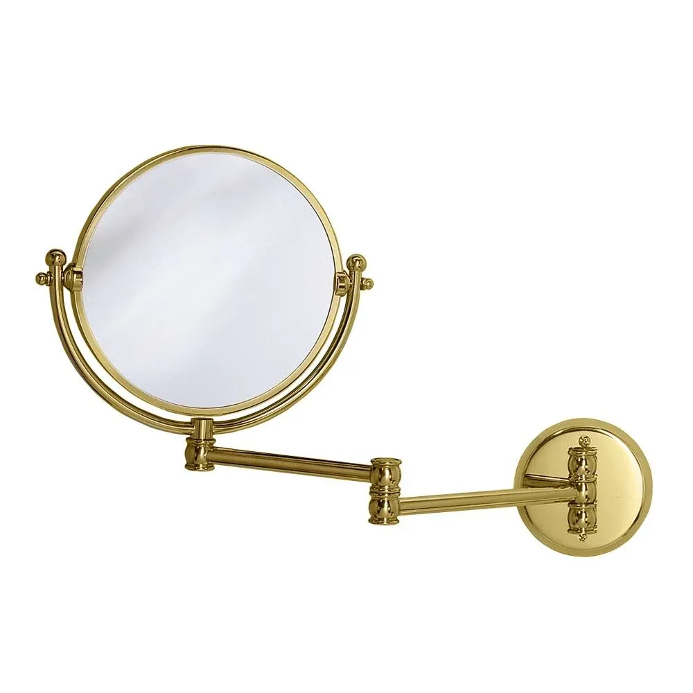 Gatco 1411 11-1/2&#034; x 7-1/2&#034; Circular Wall Mounted Make-up Mirror - Brass