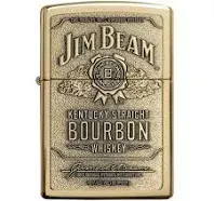 Zippo 254BJB.929 High Polish Brass Jim Beam Brass Emblem Lighter