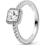 Square Sparkle Halo Ring - Size 48 / US 4.5