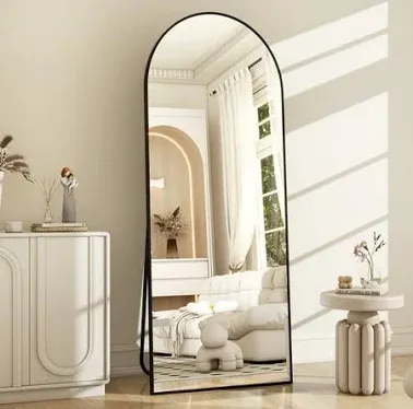 BEAUTYPEAK 64"x21" Arch Floor Mirror, Full Length Mirror Wall Mirror Hanging or Leaning Arched-Top Full Body Mirror with Stand for Bedroom, Dressing