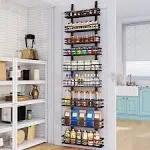 9-Tier Over The Door Pantry Organizer, Pantry Organization and Storage, Black