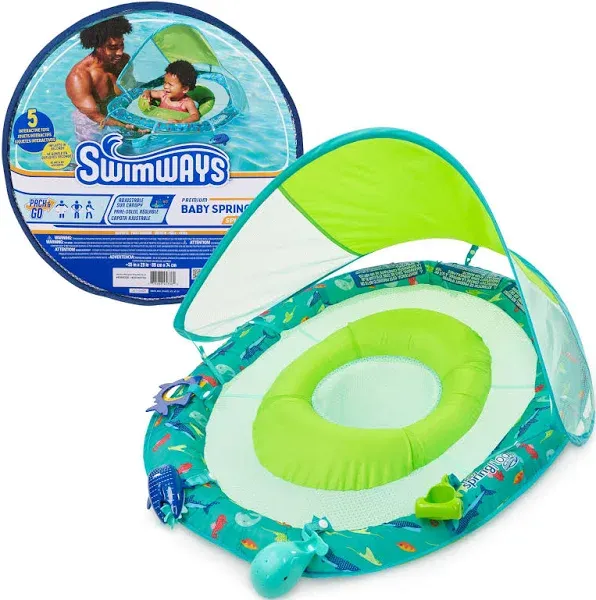 Swimways Baby Spring Float Splash N&#039; Play 9-24 months Green Baby Float New