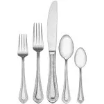 Mikasa, Regent Bead Flatware Service for 12, 65 Piece Set, 18/10 Stainless Steel, Silverware Set with Serving Utensils