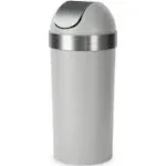 Umbra Venti 16-Gallon (62l) Trash Can With Swing Top Lid Grey/Nickel