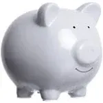 Pearhead Ceramic Piggy Bank, Gray