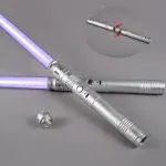 Lukidy 2Pack Lightsaber Metal Hilt 12 Colors,Toys for Boys Girls Age 3 4 5 6 7 8 9 10 Year Old,Battery Rechargable 2-in-1 Double-Bladed FX Dueling