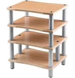 Monolith by Monoprice Heavy Duty 4 Tier Audio Stand XL 1 Shelf Thickness Maple